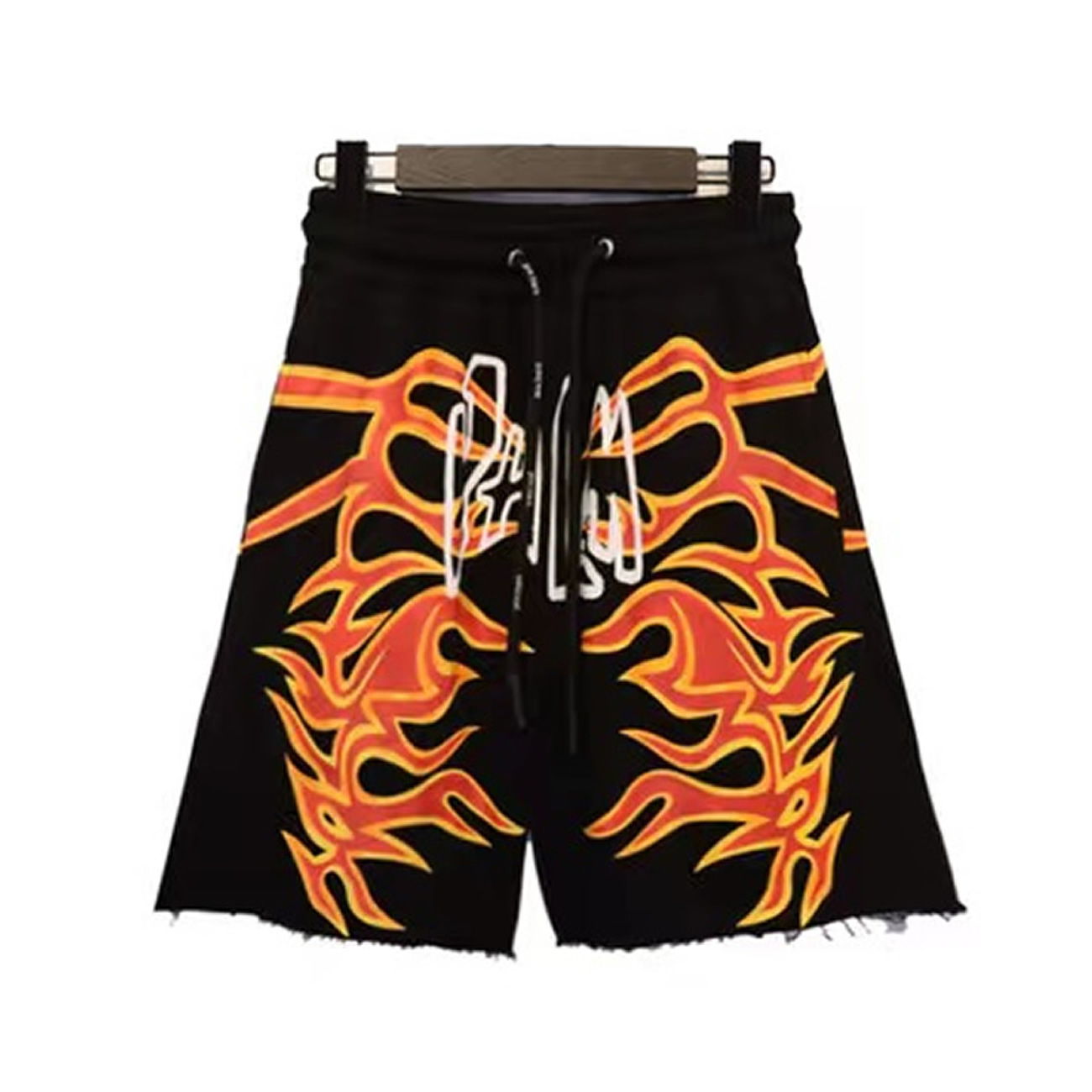 Palm Angels Graffiti Flame T Shirt Shorts Black White (25) - newkick.vip